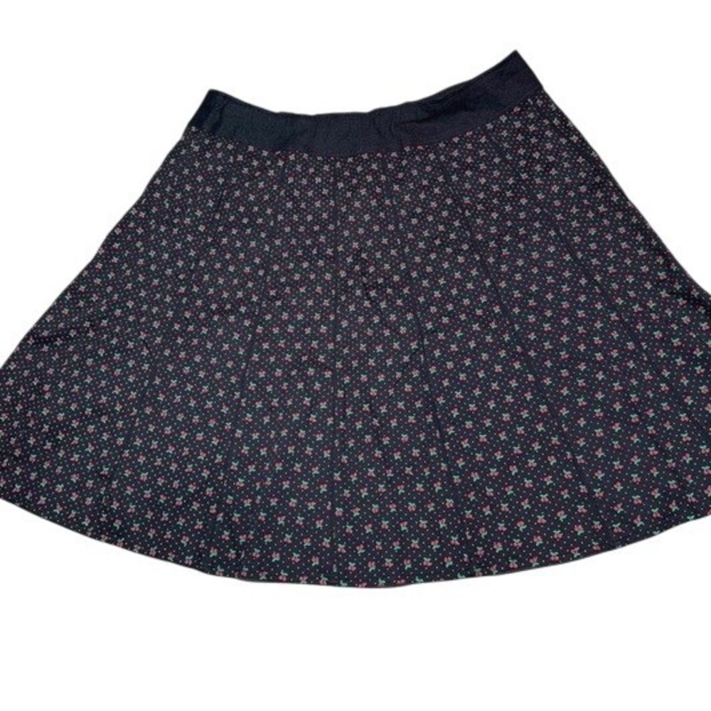 Serengeti Blue Cherry A-Line Flare Knee Length Skirt Women's Plus Size Cotton 2X